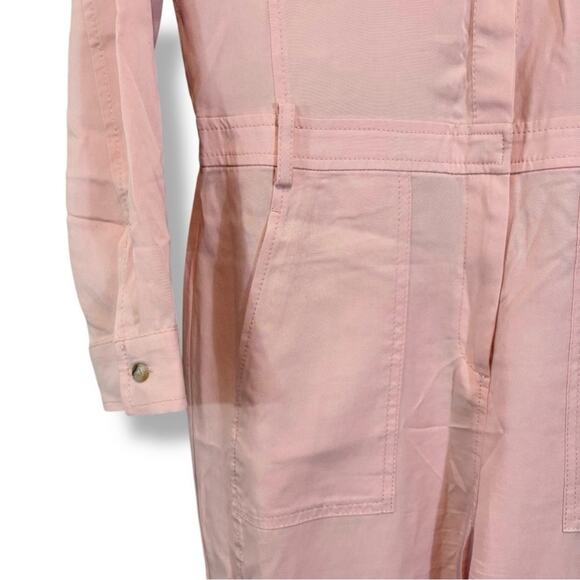 Banana Republic Pink Flightsuit Jumpsuit Coveralls Size 2 No Belt Preppy Pastel - Picture 3 of 8